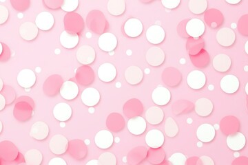 white polka dots on pink background