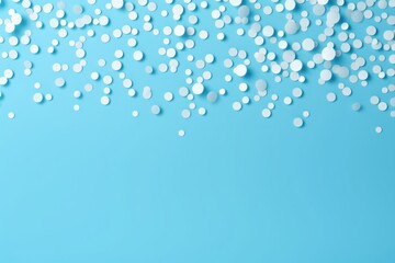 Wall Mural - White polka dots on blue background