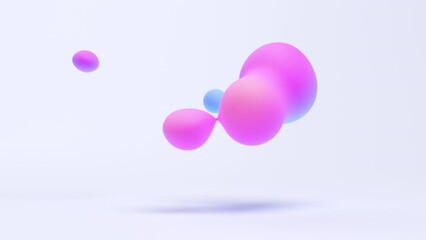 Sticker - Abstract 3d render, animation of colorful liquid bubbles, 4k seamless looped video