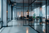 Fototapeta Panele - glass partitions in an office