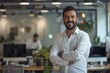 © MediaRaw - businessman posing in the office with white shirt