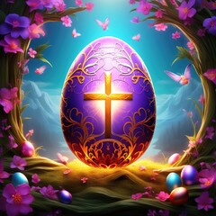 Abstract illustration with Easter egg.