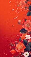 Wall Mural - App background, Illustration style, red theme, Chinese New Year