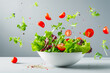 Fresh Salad Bowl With Lettuce and Tomatoes