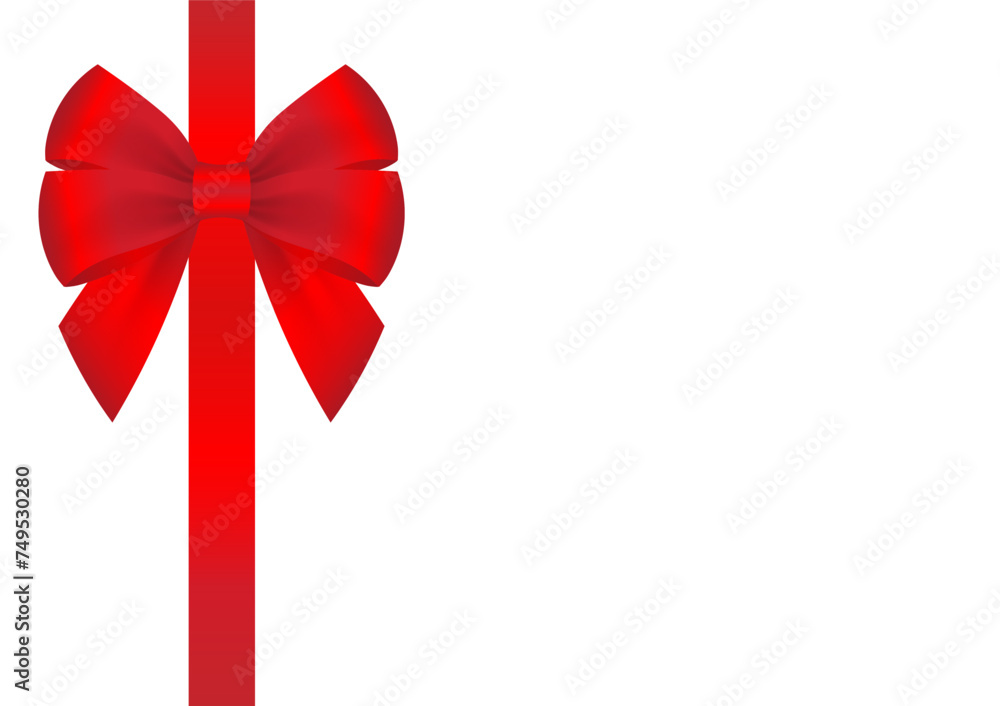 Red Ribbon Bow. Vector Illustration Isolated on White Background. Stock ...