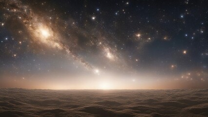 Wall Mural - stars in space _A space sky with stars, lights, and a wide panel of outer space, showing many different stars,  