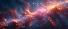 Featured In The Serenity Nebula Are A Futuristic Spaceship With An Elaborate Tapestry, Enigmatic High-tech Marvels, Mesmerizing Neon Illumination, And A Revered Podium That Guides Humanity Toward