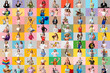 © Pixel-Shot - Big collage of beautiful women on color background