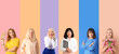 © Pixel-Shot - Set of beautiful middle-aged women on color background