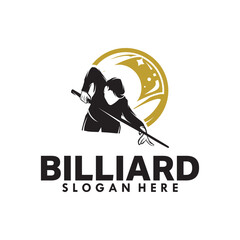 Sticker - billiard logo design vector illustration