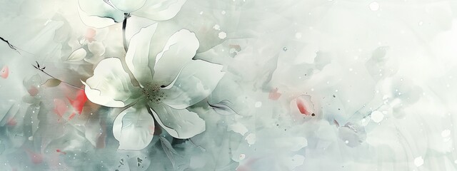 Wall Mural - a painting of flowers on a white background