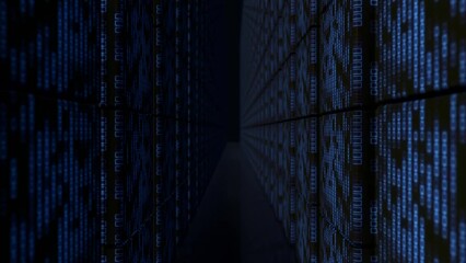 Wall Mural - abstract 3d rendering of a scientific technology data binary code network modern digital age