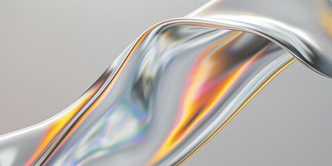 Wall Mural - 3d glass of abstract shape in the form of a wave.