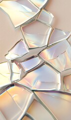 Wall Mural - Holographic background with glass shards. Rainbow reflexes in pink and purple color. Abstract trendy pattern. 