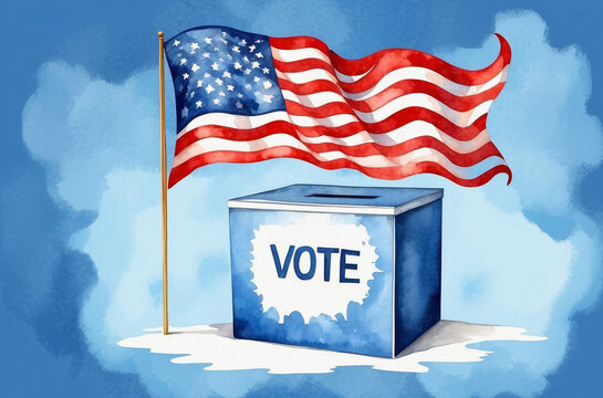 USA vote concept watercolor background