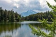 View over the Moser lake to the alpes at moesern, tirol Austria
