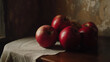 Red apples on the table 