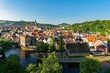 Blick auf die Altstadt von Krumau an der Moldau in Südböhmen, Tschechien