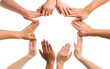© muhammad - Hands Joining in Team Collaboration Concept Isolated on Transparent Background PNG.