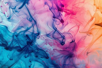 Poster - A colorful and vibrant display of smoke, with blue, pink