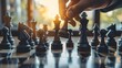 © Ziyan Yang - Business strategy planning concept, business organize strategy brainstorm chess board game, Checkmate business management, leadership success, team leader, teamwork