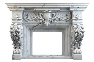 Wall Mural - Vintage stone fireplace, cut out - stock png.