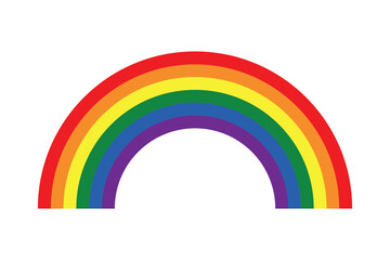 Wall Mural - rainbow arc shape icon, bright spectrum colors, colorful striped symbol, vector illustration