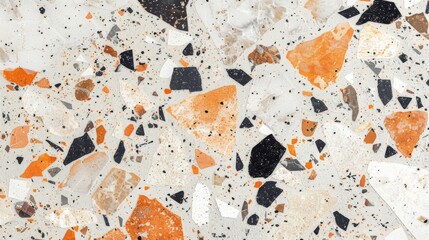 Wall Mural - Close-Up of Orange and Black Marble Surface