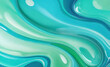 背景、バナー用の液体流体テクスチャーを持つティール色の青と緑による抽象的な水彩絵の具の背景