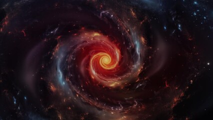 Wall Mural - Spiral galaxy in space. Rotating Nebula space animation, 4k