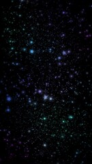 Wall Mural - gradient sparkles purple to aqua vertical 4k loop features sparkles and stars on a field of black wi