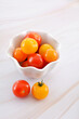 Organic red and yellow cherry tomatoes