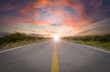© New Africa - Empty asphalt road through field at sunset
