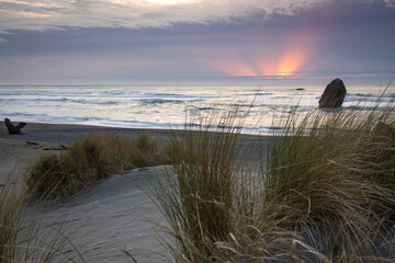 Beautiful sunset in Southern Oregon viewed from kissing rock beach.