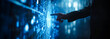 © VisionVista - Businessman touch database icons cybersecurity, web 3.0, global network, IoT, HUD Graphics