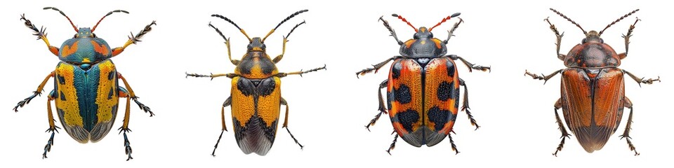 Wall Mural - Set of bugs isolated on transparent background