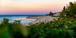 colorful sunset over the beach in coolangatta near point danger, gold coast, queensland, australia;

