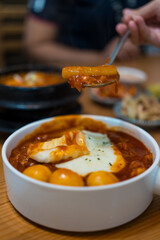 Topokki or tteokbokki. Perfect for recipe, article, catalogue, commercial, or any cooking contents.