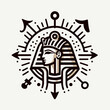 Egypt pharaoh vector illustration sticker icon.