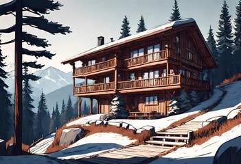 Sticker - house in the mountains