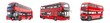 Collection of PNG. Double decker bus isolated on a transparent background.