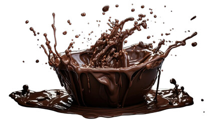 Wall Mural - Collection of PNG. Melted dark chocolate flow isolated on a transparent background.