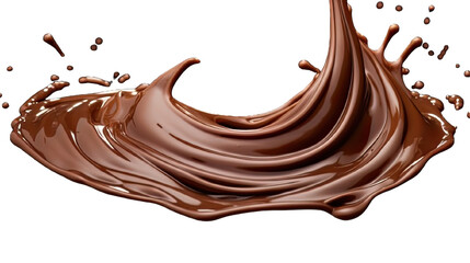 Wall Mural - Collection of PNG. Melted dark chocolate flow isolated on a transparent background.