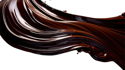 Wall Mural - Collection of PNG. Melted dark chocolate flow isolated on a transparent background.