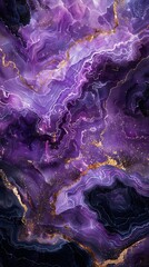 Leinwandbilder - Generative AI : a pastel marble stone texture pattern in an array of dark purple and black colors