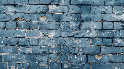 Poster - Generative AI : Classic blue brick wall texture close up.
