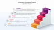 Staircase Marketing Infographic to Increasing Sales With 5 Steps and Editable Text for Business Plans, Marketings, and Presentations.