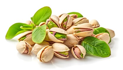 pistachio nuts isolated on white