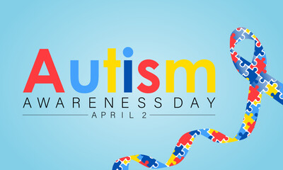 Wall Mural - National Autism Awareness Month Observed every year of April, Vector banner, flyer, poster and social medial template design.