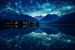Starry Night Reflections: A reflection of a starry night sky on a calm body of water, creating a dreamy and celestial atmosphere.


